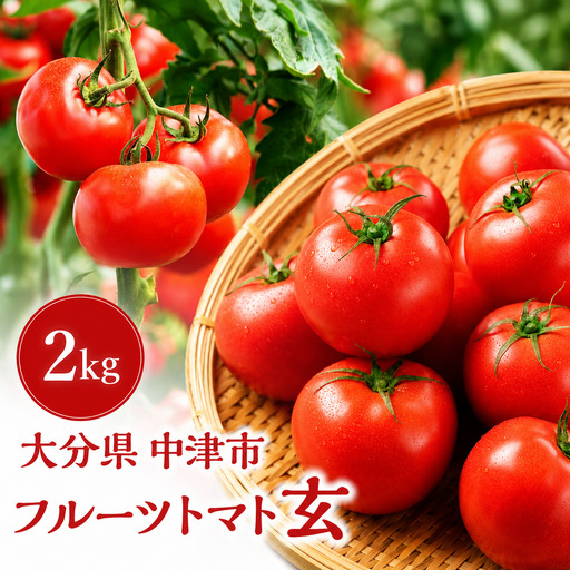[期間限定]フルーツトマト 玄 2kg×1箱 | ミニトマト ぷちとまと プチトマト 九州産野菜 大分県産 大分県 中津市