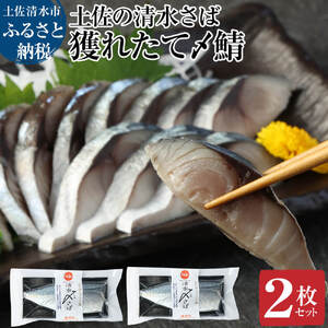 獲れたて土佐の清水さば 〆鯖2枚セット【R00278】