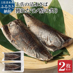獲れたて土佐の清水さば 炙り〆鯖2枚セット[R00279]