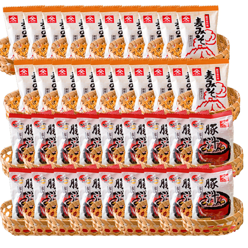 2006 即席 みそ汁 20食・即席 豚汁 18食 セット KN016-013-02 味噌汁 加工食品