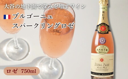 大谷の天然地下蔵で深みを増すワイン ブルゴーニュ スパークリングロゼ 1本 ※配送不可地域:離島|ワイン スパークリングワイン ギフト 栃木県 宇都宮市