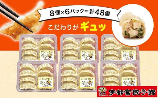 「宇都宮餃子館」の ニンニク餃子 8個入り×6パック(計48個) ｜ 餃子 冷凍 ぎょうざ 栃木県 宇都宮市