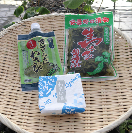 藤屋わさび農園　わさび好きセット　わさび漬け、生わさび醤油漬け