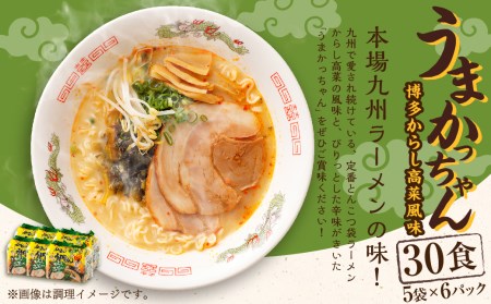 うまかっちゃん 博多からし高菜風味 30食 (5袋×6パック) とんこつ