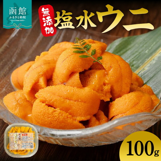 無添加塩水ウニパック(100g) ミョウバン不使用 天然うに ウニ 雲丹 うに丼 軍艦巻き 北海道 函館 はこだて ふるさと_HD069-012