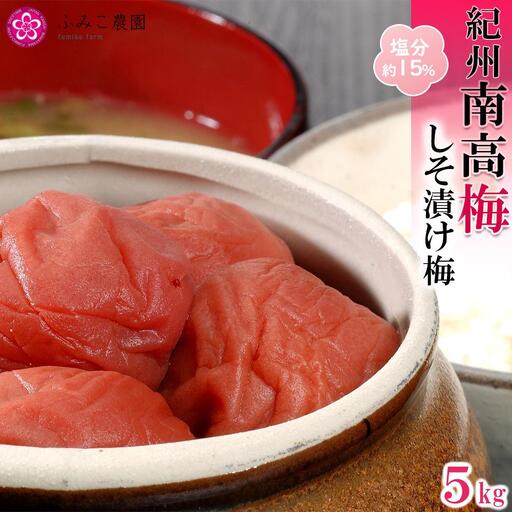 紀州南高梅　しそ漬け5Kg