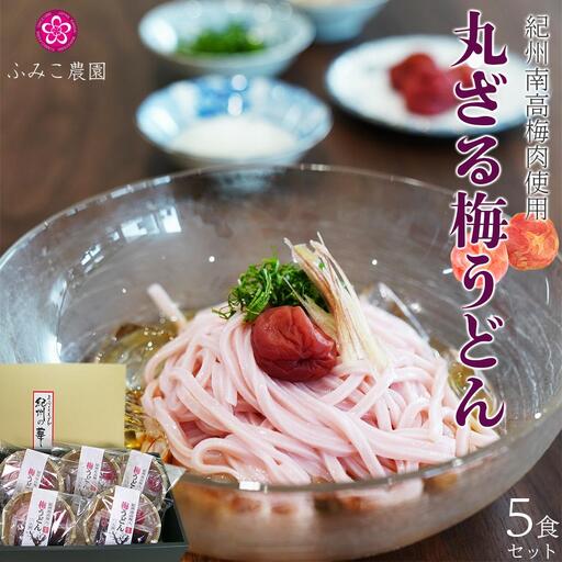 紀州南高梅肉使用　丸ざる梅うどん5食セット