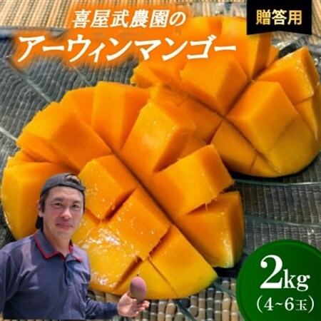 【2027年6月中旬から順次発送・贈答用】喜屋武農園のアーウィンマンゴー2kg(4～6玉)【配送不可地域：離島】【1372134】