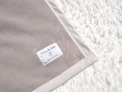 名入れ可 綿100% ベビー毛布(ブラウン／ストライプ) 85×115cm 毛布の町(泉大津市産) N-MM400 [3355] | ベビーブランケット ベビーブランケット