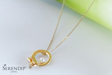 パールネックレス レディース ジュエリー 【Calla K10 ダイヤモンド】