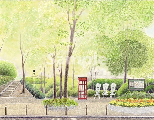 渡辺美香子 版画作品「コートへのプロムナード（大全紙）」