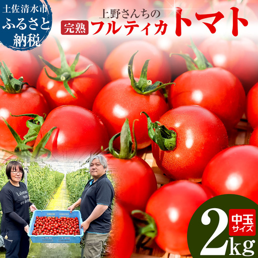 [令和8年10月]完熟フルティカトマト2kg(中玉サイズ)天然地下水使用 甘熟ミディトマト とまと 2000g 2キロ 野菜 サラダ 料理 ギフト 国産 高知県 土佐清水市[R00286]