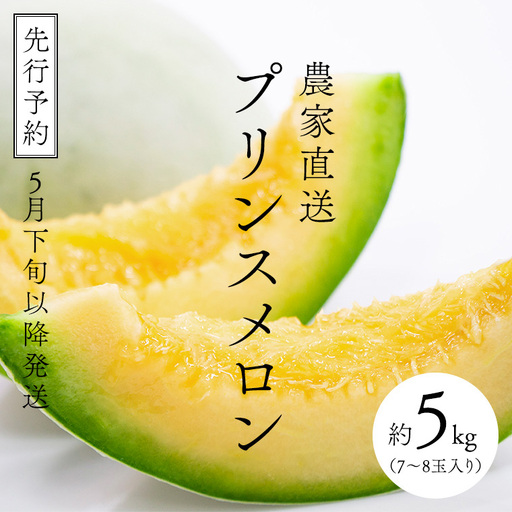 メロン プリンスメロン 1箱 約5kg 7〜8玉 八千代町産 先行予約