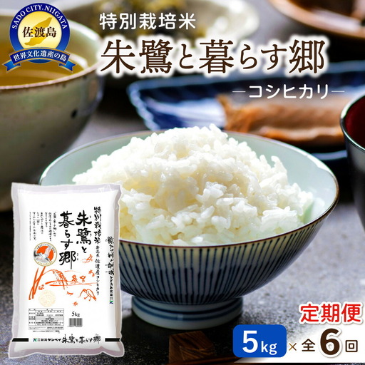 定期便 5kg 毎月6回 コシヒカリ 朱鷺と暮らす郷 | 新潟県 佐渡市