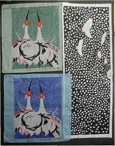 佐渡版画村オリジナルデザイン ハンカチと手ぬぐい