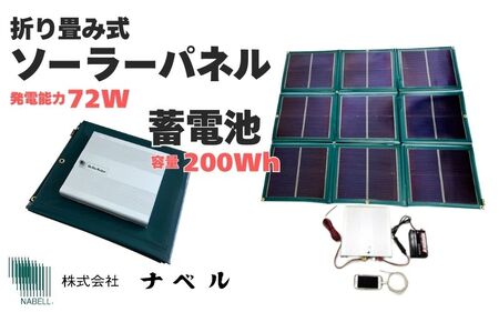 折り畳み式ソーラーパネルと蓄電池[nanoGrid][nabe0003]