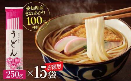 [乾麺]碧海の恵み うどん 愛知県産 徳用セット3.75kg(250g×15袋)