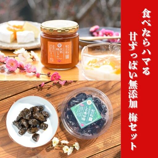 梅 『食べたらハマる 甘ずっぱい無添加梅セット(日本唯一!烏梅職人手づくり)』 無添加 手作り ギフト プレゼント うめ セット 健康 ウメ ぎふと 詰め合わせ 梅干し 職人 伝統 おかず ご飯 うめ プレゼント 6-405