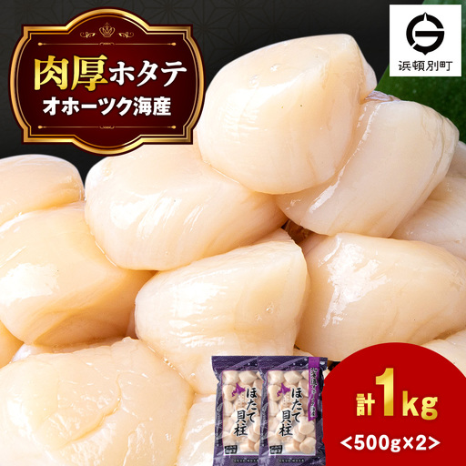 ほたて 貝柱 冷凍 大粒 冷凍 500ｇ(20～25粒前後)×2パック 《横田水産》