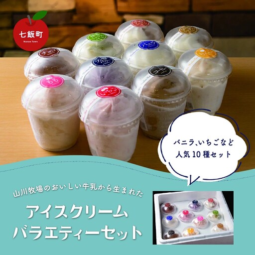 山川牧場こだわりのアイスクリームバラエティセット10個入（10種類） NAN008