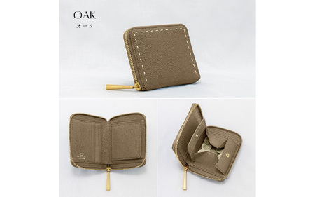 OAK(オーク) スマート＆収納力を両立!エレガントな本革財布 / 本革ラウンドファスナー二つ折り財布 BONNY(ボニー)