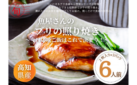 今日の晩御飯 ～ 魚屋が作るブリの照り焼き ～　2枚×3パック