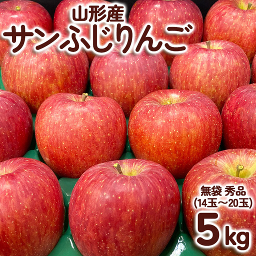 サンふじりんご 無袋 秀品5kg(14玉～20玉)【令和8年産先行予約】FS25-761