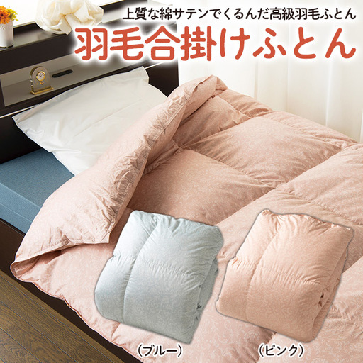 【日本の極み】羽毛合掛けふとん [ブルー] FY23-292