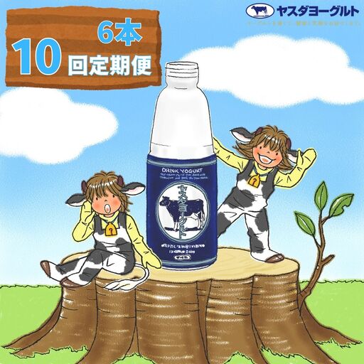 【10ヶ月定期便】ヤスダヨーグルト 800g×6本×10回 大ボトル 無添加 搾りたて こだわり生乳 濃厚 飲むヨーグルト のむよーぐると ヨーグルト 1B57091