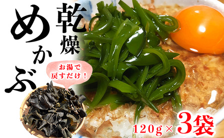 岬だより コリコリ食感・粘り抜群の乾燥めかぶ　120g×3袋