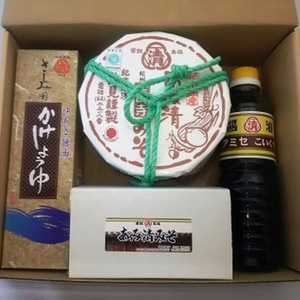 紀州味めぐりセット (紀州金山寺味噌500g 濃口醤油500ml 刺身醤油360ml)【金山寺みそ 径山寺味噌 おかず味噌 国産 しょうゆ 濃口醤油 こいくち 刺身 さしみ 詰め合わせセット ギフト】_A6010n