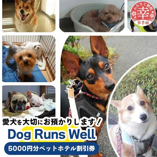 「愛犬の宿」ペットホテル宿泊利用券 - チケット ペットホテル 宿泊券 割引券 預かりサービス 愛犬 犬 Dog Runs Well ドッグランズウェル 埼玉県 幸手市