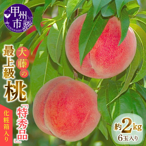 桃の一大産地『大藤の特秀品』！透過式光センサー選別化粧箱入り 約2kg【2026年発送】（MG）B12-474 桃 フルーツ