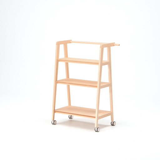 旭川家具　コサイン　ワゴンシェルフ　メープル 【 旭川家具 北海道 旭川市 木製 家具 コンパクト オープンシェルフ キャスター付き 棚 組み立て式 オープンラック 選べる樹種 シンプル ナチュラル 手作り 北欧 おしゃれ 天然木 無垢 】_04445