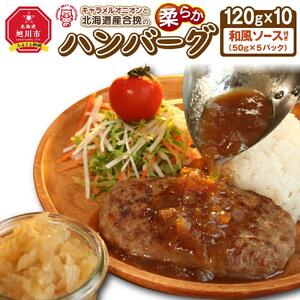キャラメルオニオンと北海道産合挽の柔らかハンバーグ（120g×10）和風ソース付 _01226
