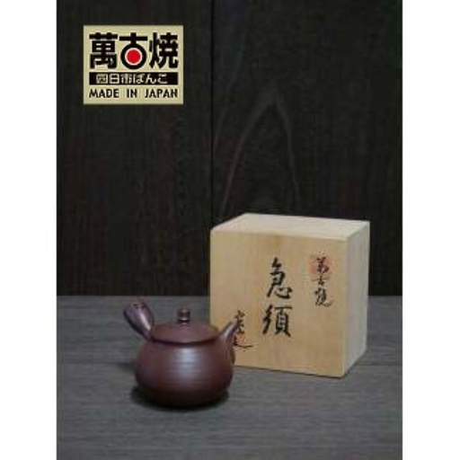 【萬古焼（ばんこやき）】実山作　だるま形千筋手造り急須（木箱入）