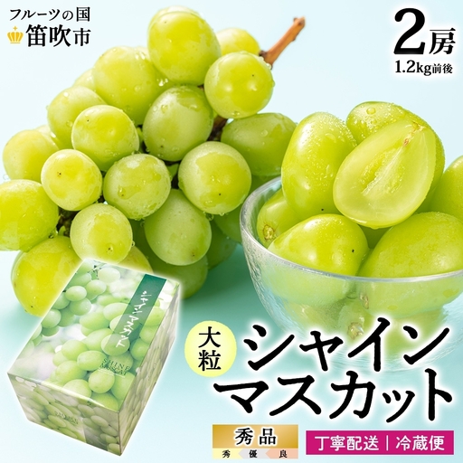 【2026年発送★先行予約】シャインマスカット 2房 1.2kg前後※クール便配送 177-009-26y