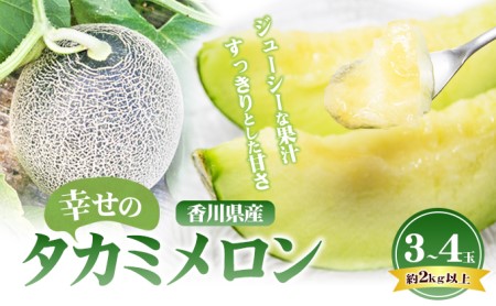 幸せの「タカミメロン」3玉〜4玉(約2kg以上) フルーツ 果物