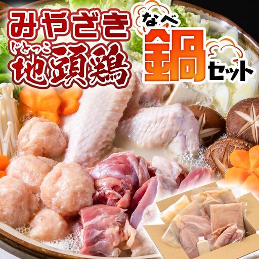 【先行予約】みやざき地頭鶏（じとっこ）鍋セット　ブランド鶏 鶏もも・鶏むね・手羽・つくね・スープ付＜21-1a＞