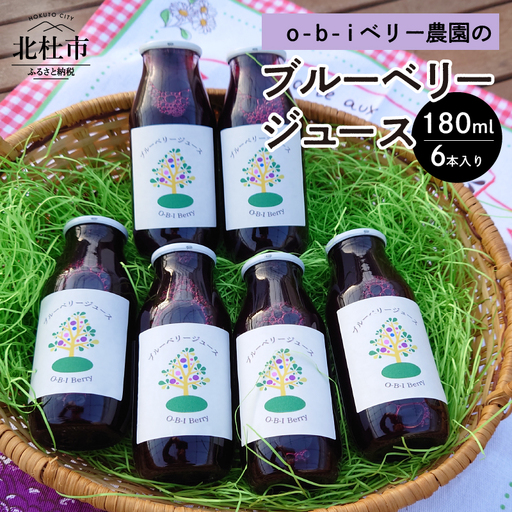 O-B-Iベリー農園のブルーベリージュース　180ml×6本 [h185]