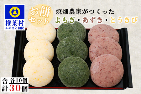 [ふるなび限定]焼畑農家がつくった3種のお餅セット(よもぎもち あずきもち とうきびもち)