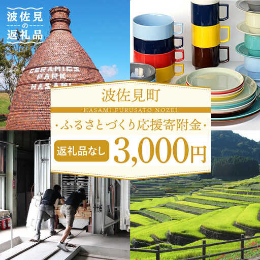 【返礼品なし】長崎県波佐見町 ふるさとづくり応援寄附金（3,000円分）[FB71]