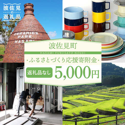 【返礼品なし】長崎県波佐見町 ふるさとづくり応援寄附金（5,000円分）[FB73]
