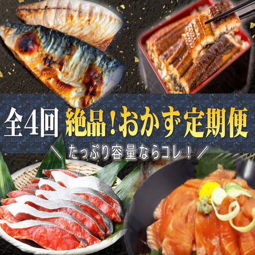 【全4回】家族みんなで楽しめる＼たっぷり容量ならコレ／絶品おかず定期便（さば・鰻・サケ・海鮮丼）【tkb305】