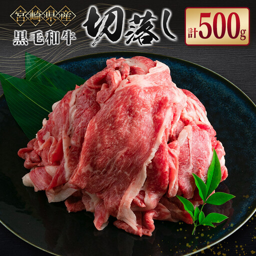 宮崎県産 黒毛和牛切落し 500g【A286】