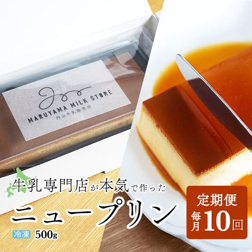【定期便】　濃厚プリン　New Pudding（ニュープディング）（500g×1本）×10ヶ月 be152-0931-100-10　（ ぷりん プリン プディング 北海道 別海町 人気 ふるさと納税 ）