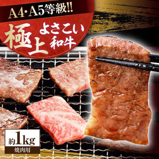 高知県産 よさこい和牛 焼肉用 約1kg 牛肉 国産 焼き肉 BBQ A4 A5 【(有)山重食肉】 [ATAP064]