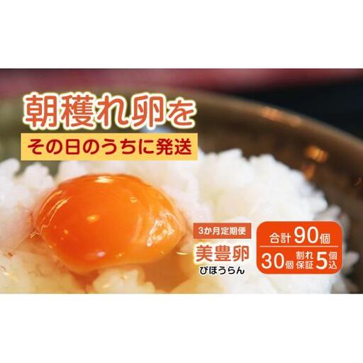 熊福こだわり美豊卵 30個 3か月定期便