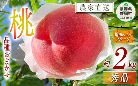 もも 秀品 約 2kg 増田ファーム 配送先は本州限定 2026年8月上旬頃から2026年9月下旬頃まで順次発送予定 令和8年度収穫分 信州 果物 フルーツ モモ 桃 長野 予約 農家直送 長野県 飯綱町 [0817]