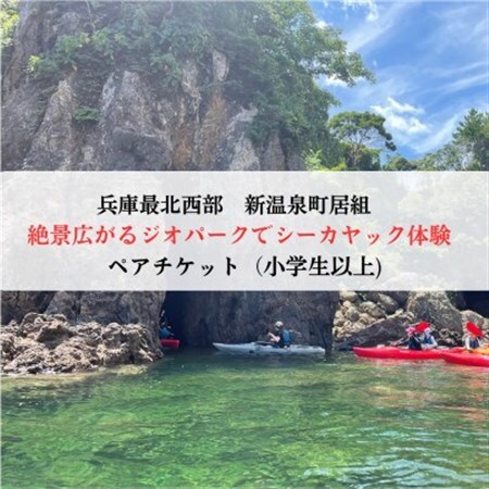 新温泉町居組　絶景広がるジオパークでシーカヤック体験　ペアチケット(小学生以上)【1405198】